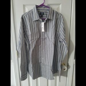 Joseph Abboud large men's striped button shirt